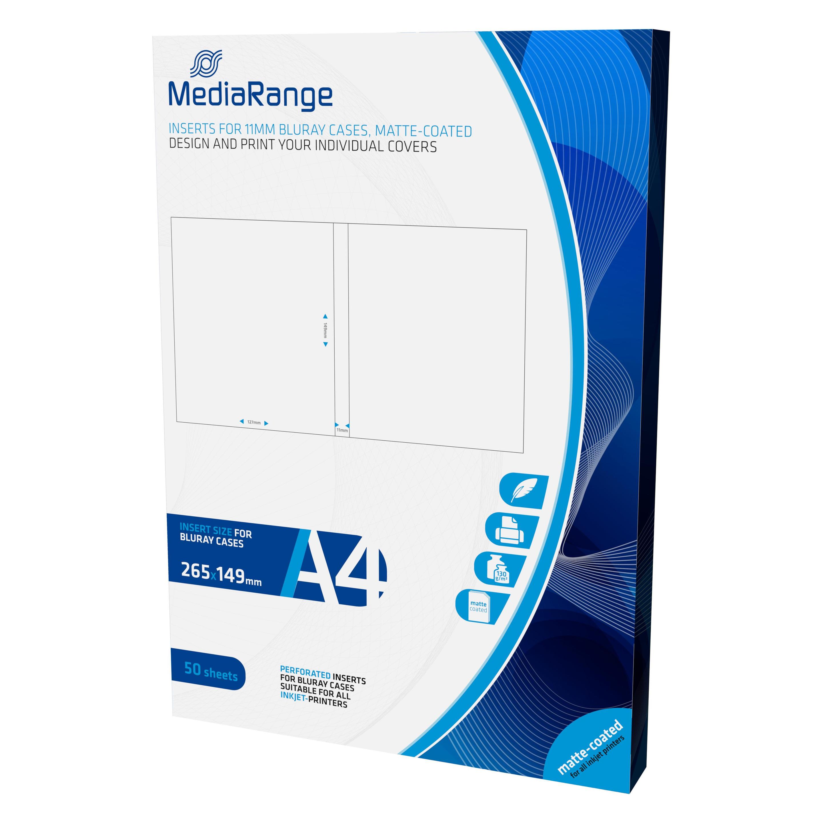 MediaRange Einleger für Bluray-Hüllen, beschichtet (MRINK123)