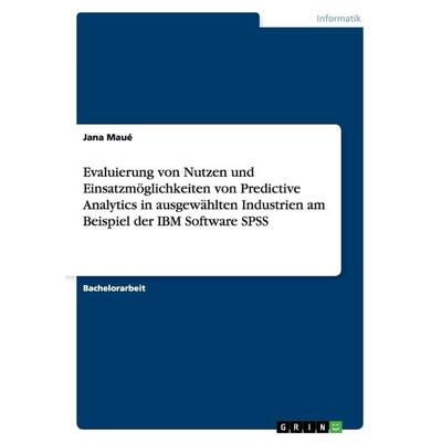 Evaluierung von Nutzen und Einsatzmöglichkeiten von Predictive Analytics in ausgewählten Industrien am Beispiel der IBM Software SPSS, Taschenbuch von