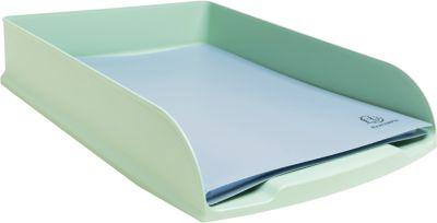 Exacompta Briefablage Combo Styli Autentik, A4+, aus recyceltem Kunststoff, stapelbar, Etikettenhalter, 6er-Set, salbei