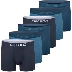 CAMANO Camano Herren Boxershorts, 6er Pack - Comfort Cotton, Unterhosen, Stretch Baumwolle, Größe XL in Blau Blau