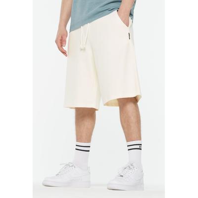 Bermudas HARLEM SOUL, Herren, Gr. M, Normalgrößen, beige (nature), Sweatware, Material: 100% Baumwolle, unifarben, relaxed fit knielang, Hosen Bermudas, mit Elastikbund und Kordel