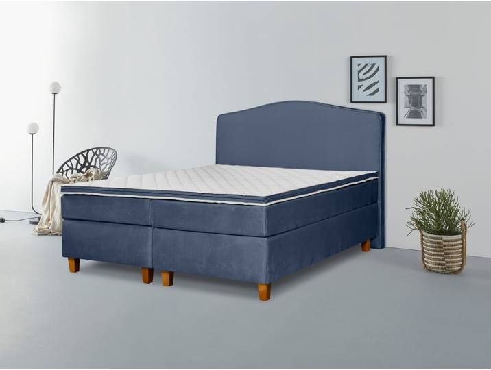 INOSIGN Boxspringbett Jalma, Füße aus massiver Birke , Inkl. Topper