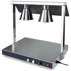 Warmhalteplatte, Edelstahl, 2x250W Halogenlampen