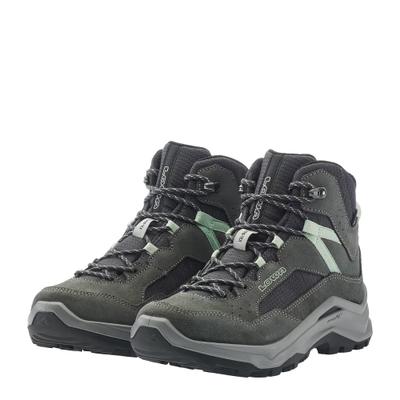 Wanderschuh LOWA "VENTIERRA GORE-TEX QC Ws", Damen, Gr. 39,5, grau (grau, rauchgrün), Leder, Textil, Schuhe Wanderschuh, wasserdicht dank Gore-Tex Membrane,Lederfutter-angenehmes Fußklima