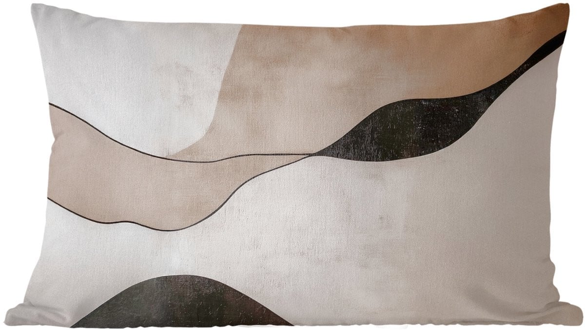 PillowMonkey Sierenkussen met Abstract Landschap en Contourlijnen, 60 x 40 cm