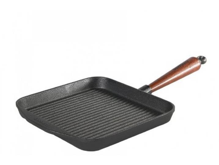 Skeppshult 25 x 25 cm Grillpfanne aus Gusseisen mit Holzgriff - Made in Sweden