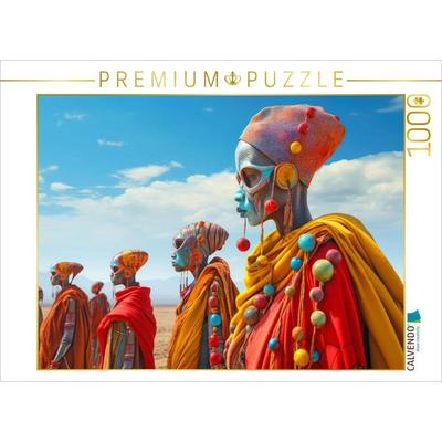CALVENDO Puzzle Surrealismus trifft Massai-Kultur | 1000 Teile Lege-Größe 64x48cm Foto-Puzzle für glückliche Stunden