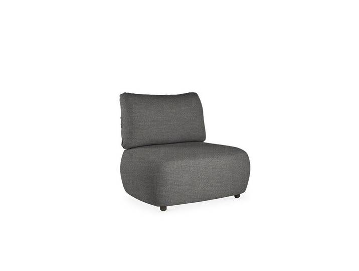 Tierra Outdoor Loungesessel, Anthrazit, Metall, Textil, rund, 86x67x101 cm, wetterbeständig, lichtecht, Bezug abnehmbar, abwischbar, Gartenmöbel, Loungemöbel, Lounge-Serien