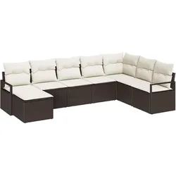 vidaXL Garten-Sofa-Set 8 pcs Braun Poly Rattan