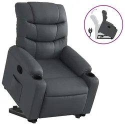 vidaXL Relaxsessel mit Aufstehhilfe Grau Kunstleder