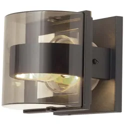 Wandlampe Leuchte ALU-Guss Polycarbonat Graphit H 16 cm 1 Flammig Flurleuchte