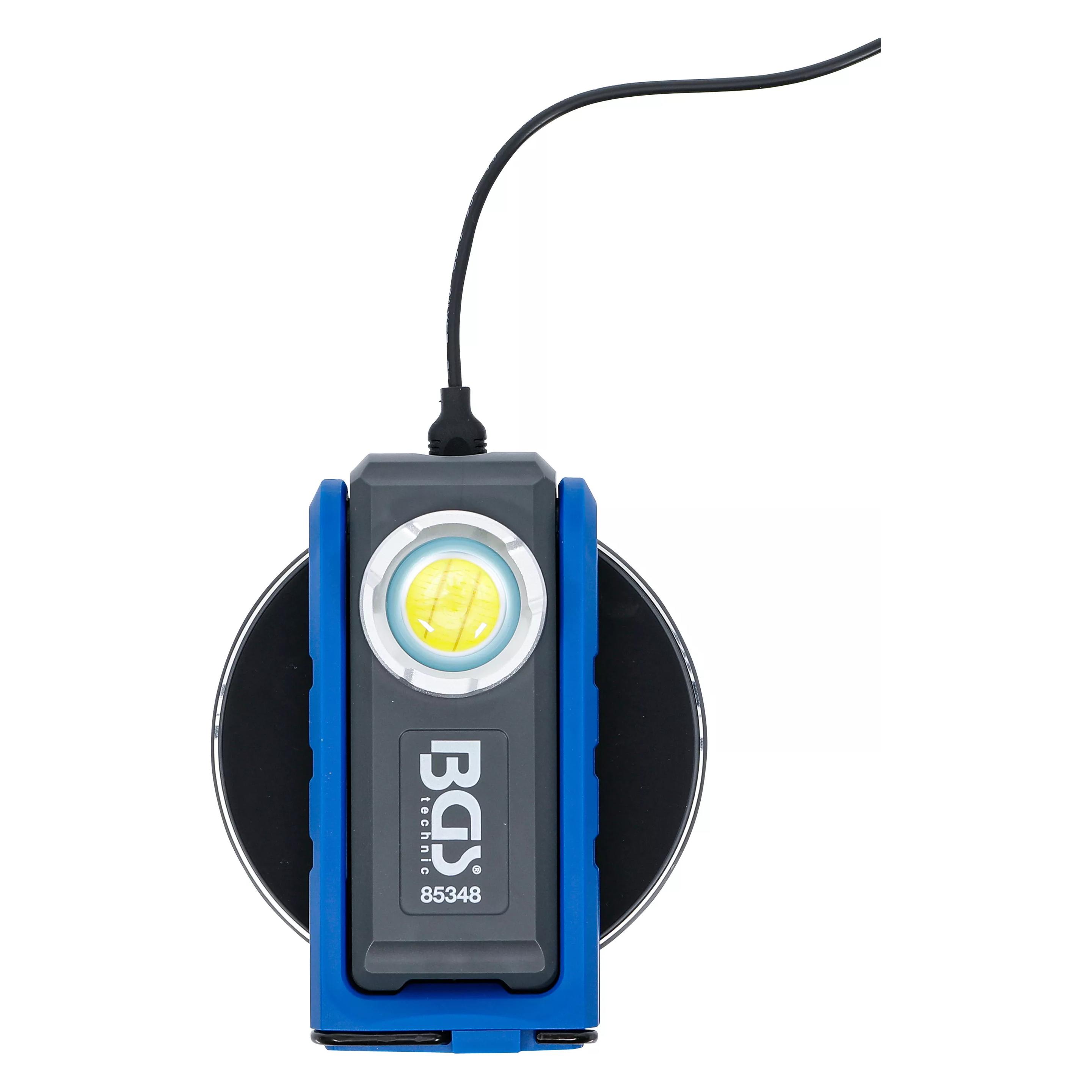 BGS COB-LED-Werkstattleuchte mit Magnet und Haken | klappbar | mit induktiver Ladefunktion (500 lm) (85348)