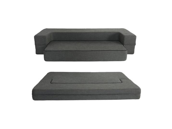 LuxusKollektion Schlafsofa Sofabett Klappsofa Memoryschaum Gästecouch Dunkelgrau Full