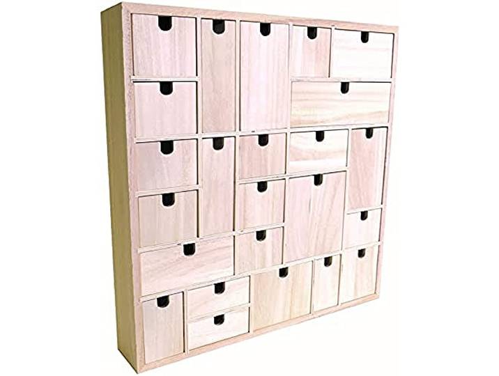 EVOC Artemio Adventskalender om te decoreren, geometrisch patroon, hout, 40 x 40 x 6,5 cm