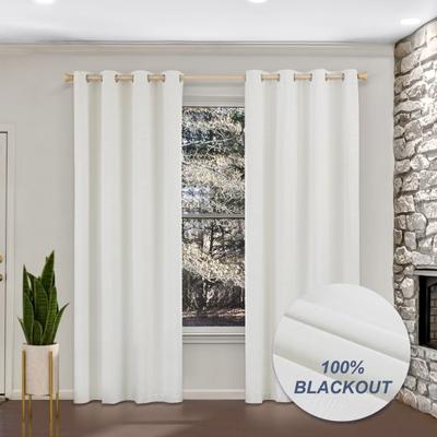 Awesome Home Blackout Cotton Blend Grommet Curtain Pair (2 panels)