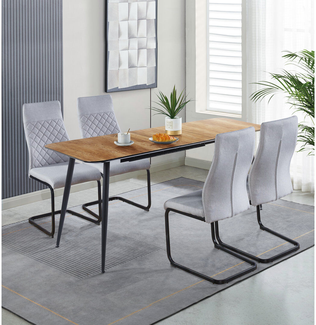 George Oliver Mose 4 -Person Extendable Dining Set Brown 4