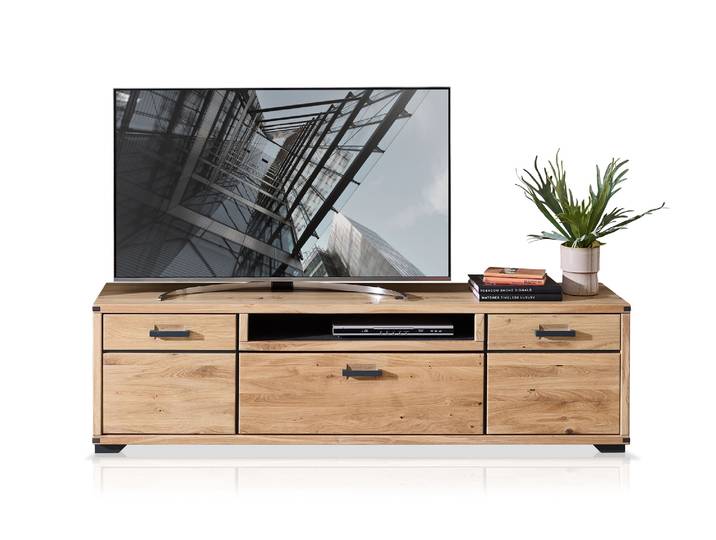 GOJA TV-Element, Material teilmassiv, Artisan Wildeiche /