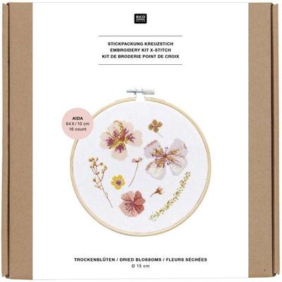 Stickpackung Kreuzstich Transformation Trockenblüten