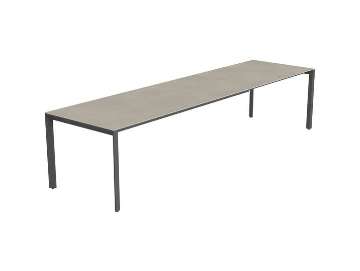 Gartentisch ausziehbar Tropea Schwarz matt / Grigio Keramik/Stahl pulverbeschichtet B 220 T 90 cm - Möbel Konfigurator: Traummöbel individuell