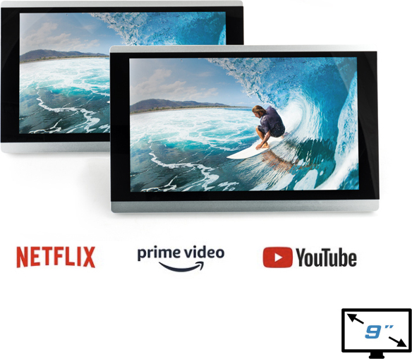 AMPIRE AMX090-4K | RSE-Set mit zwei 9'' Monitoren und einer Android Box (WLAN)