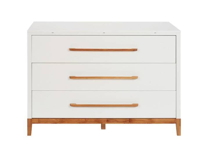 Jimmylee Wickelkommode Scandic, Weiß, Holz, Eiche, massiv, 3 Schublade(n) Schubladen, 135x92x47 cm, Babymöbel, Wickelkommoden & Zubehör, Wickelkommoden