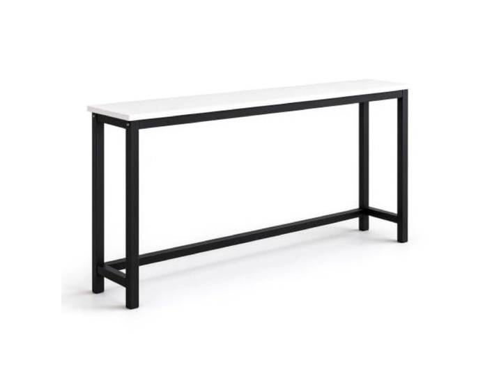 Heizkörperverkleidung, Schmaler Konsolentisch, Holzplatte, Stahlrahmen Verstärkte Querstreben, Abgerundete Ecken, Verstellbare Füße, Flur, Wohnzimmer(White,80x15x80CM/31x6x31IN)