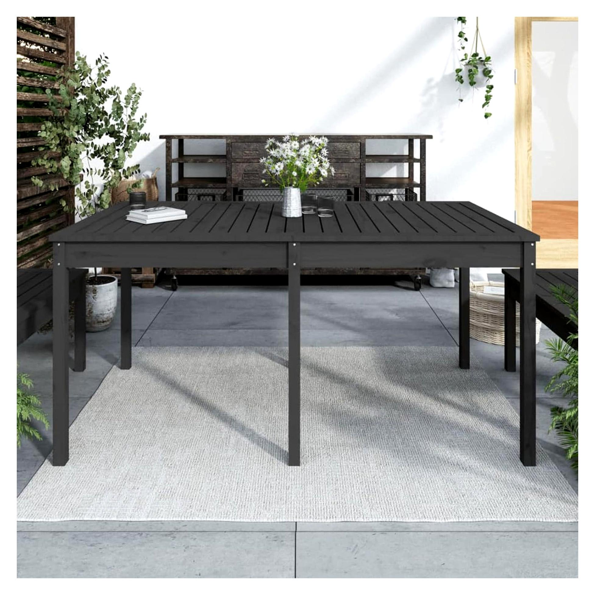 Gartentisch Outdoor MöBel Garten Tisch Balkontisch Wetterfest Terrassentisch Grau 159,5x82,5x76 cm Massivholz Kiefer