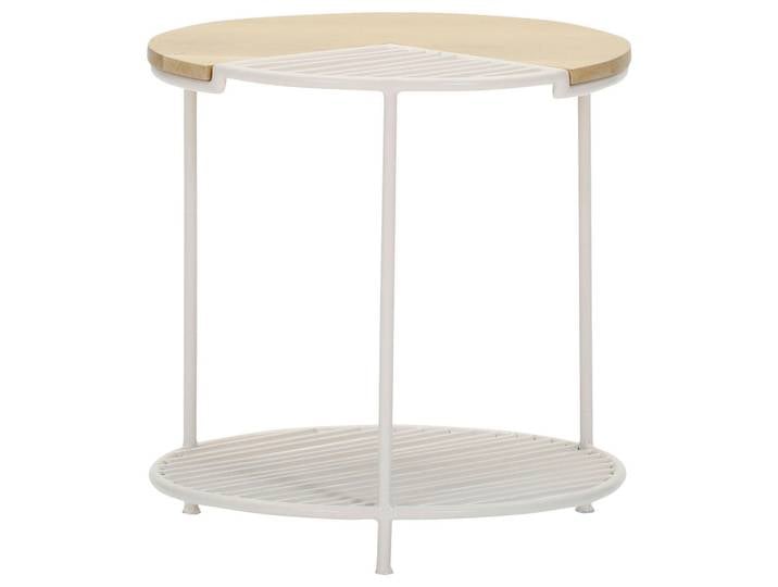 Landscape Beistelltisch, Weiß, Eiche, Holz, Metall, Eiche, massiv, rund, Rundrohr, 45x45x45 cm, Wohnzimmer, Wohnzimmertische, Beistelltische, Beistelltische Metall