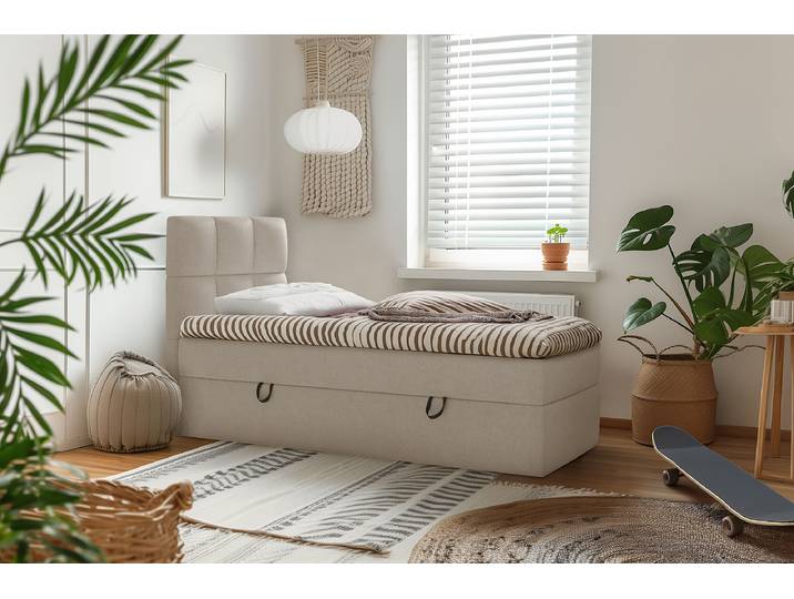 Boxbett Rudisell 90 x 200cm Strukturstoff Cully Braun