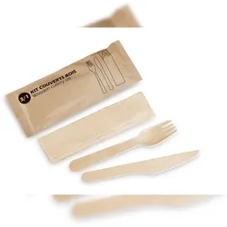 COVR 3-in-1-Besteckset aus Holz, 16 cm (100 Stück)