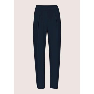 Jerseyhose MADELEINE "Hose Barrel-Leg-Hose aus Jersey", Damen, Gr. 17, K-Gr, marine, Modern, Hosen Jerseyhose