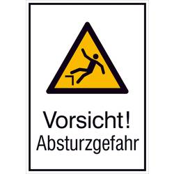 SAFETYMARKING Warn-Kombischild Vorsicht! Absturzgefahr Aluminium (B x H) 131 mm x 185 mm ISO 7010 1 St. 51.A8030