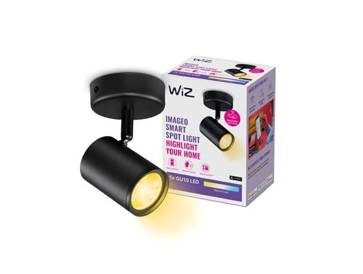 WiZ Spot LED connecté Wi-Fi IMAGEO noir 1x5W\, 2700-6500K\, Nuances de Blanc\, fonctionne avec Alexa\, Google Assistant et Apple HomeKit