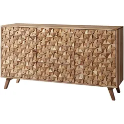 FineBuy, Kommode + Sideboard, Sideboard Braun (140 x 40 x 78.50 cm)