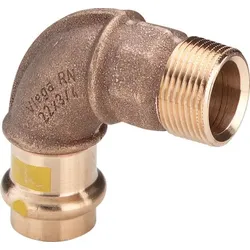 Bogen PROFIPRESS-G 2614 15x1/2, 90 Grad 345747, aus Rotguss mit Außengewinde, für Gas