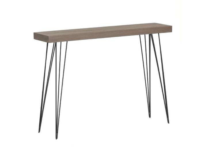 LebensWohnArt Konsolentisch Design Konsole GRIGIO 110cm hellgrau Eichen-Optik Metallgestell
