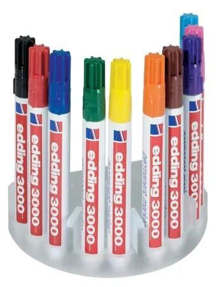 Edding 400 Permanent Marker met ronde punt 1 mm, watervast en sneldrogend, 10 kleuren