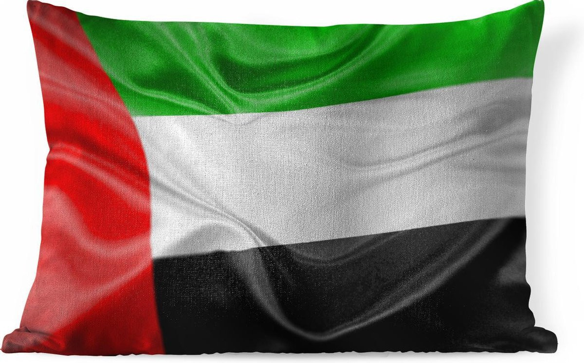 Rechthoekig katoenen sierkussen met de vlag van de Verenigde Arabische Emiraten - 60 x 40 cm