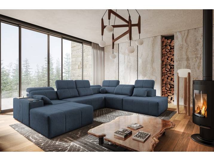 Kaiser Möbel Ecksofa multifunktional Mindy X, Stoff Quelle Blau Links