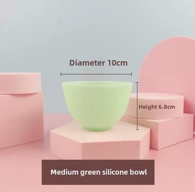 Combo Retail Shop Medium Silicone Mask Bowl, Mixing Bowl, Soft Film Bowl, Beauty Tool, Mask Tool For Facial Treatments green