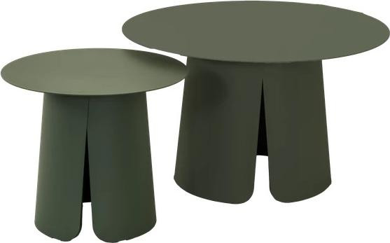 Set van 2 aluminium bijzettafeltjes - Groen - In & Out Match