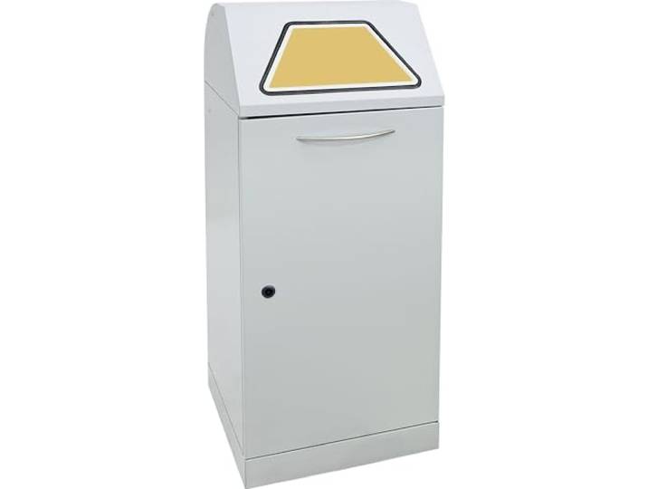 kaiserkraft Wertstoffsammler Einwurfklappe handbetätigt, mit Inneneimer, Volumen 120 l, lichtgrau