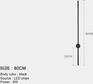 Inspire Essentials Modern LED Long Wall Light Minimalist Black Bedside Sconce 2 nature White(3500 5500k)