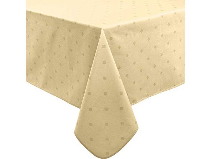 Erwin Müller abwaschbare Tischdecke, Tischwäsche Neuss im Rautendesign Natur Größe 130x220 cm - acrylversiegeltes Gewebe für leichtes Wischen