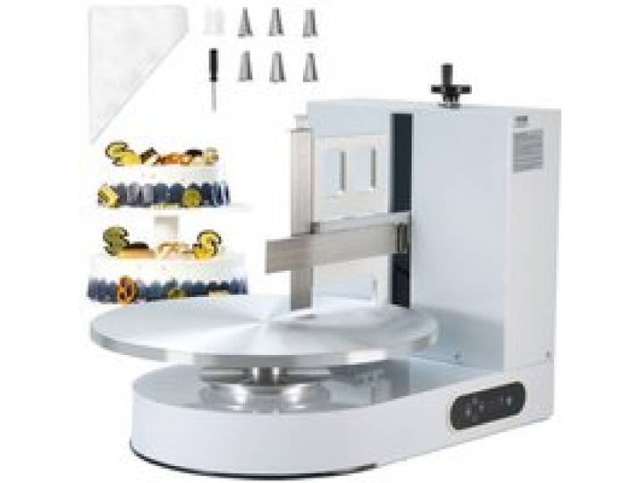VEVOR einstellbare Tortencremestreichmaschine elektrische Tortendekorationsmaschine zum Verteilen von Kuchencreme, zum Bestreichen und Schmieren von Kuchenglasuren, für 10,16ß40,64 cm Kuchen weiß
