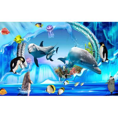 Fototapete PAPERMOON "Unterwasserwelt", bunt, B:4,5m L:2,8m, Vlies, Tapeten