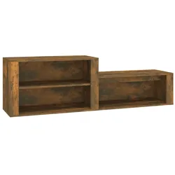 Helloshop26 - Schuhschrank Schuhaufbewahrung Möbel für Eingangsbereich/Flur/Wohnzimmer 150 x 35 x 45 cm braunes Holzwerkstoff 02_0021554