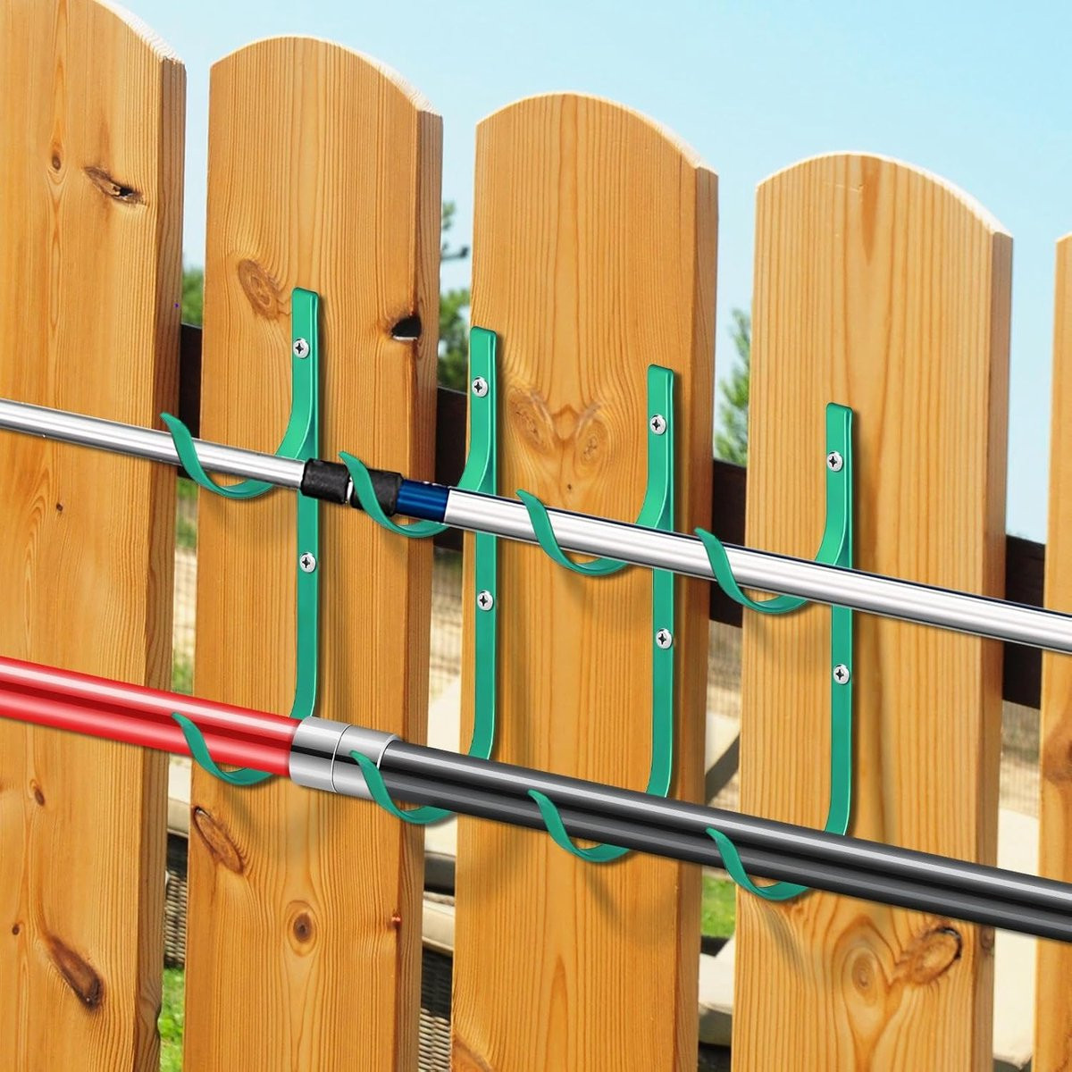 4 stuks Groene Zwembad Haken - Hek Ophangers van Aluminiumlegering voor Buiten Opslag