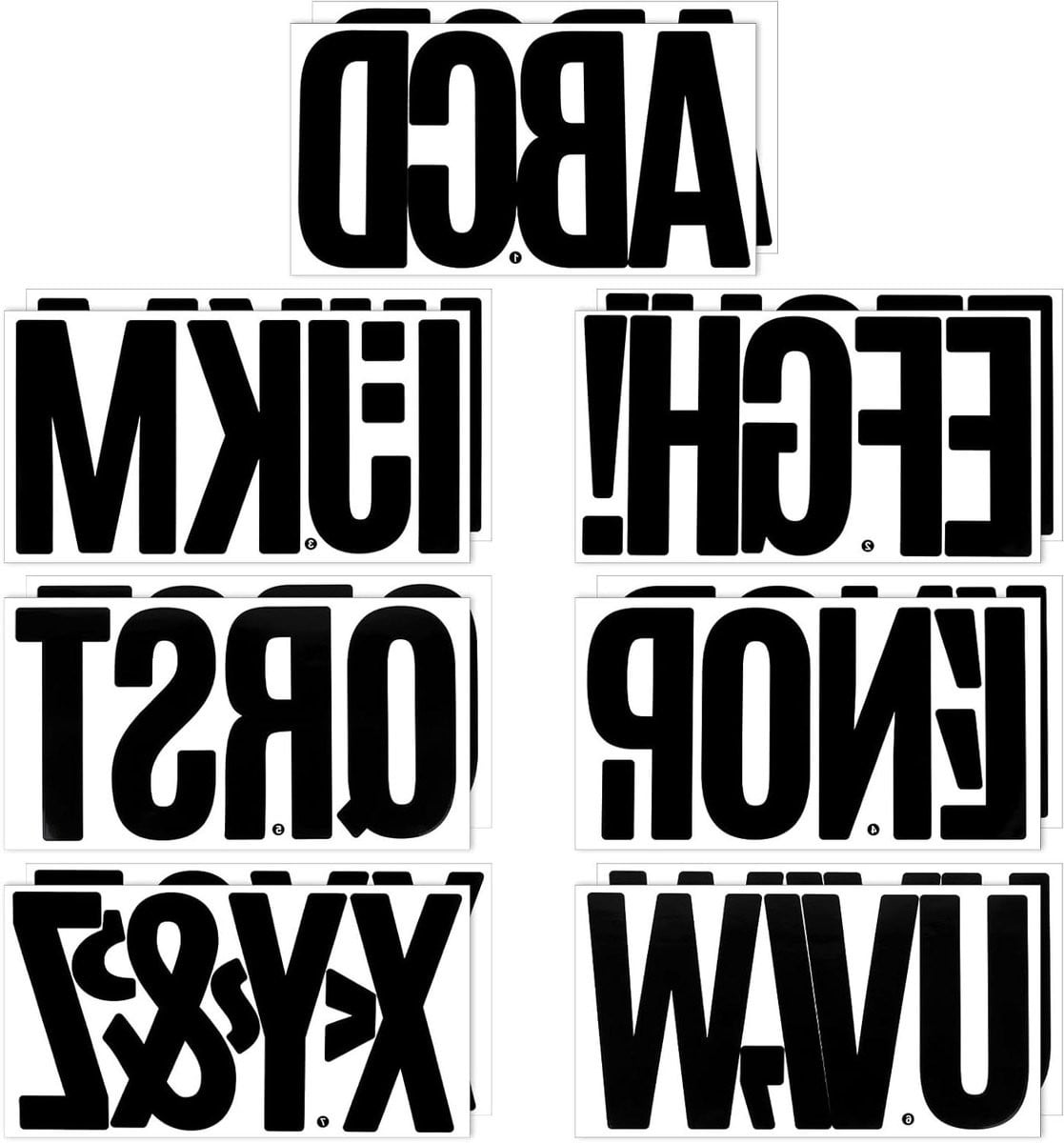 Grote Letterstickers Alfabet Stickers Zwart - Waterbestendig Vinyl - 15 cm