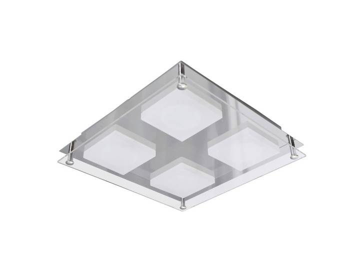 Näve Led-Deckenleuchte, Chromfarben, Metall, Kunststoff, 24x4.7x24 cm, Lampen & Leuchten, LED Beleuchtung, LED-Deckenleuchten